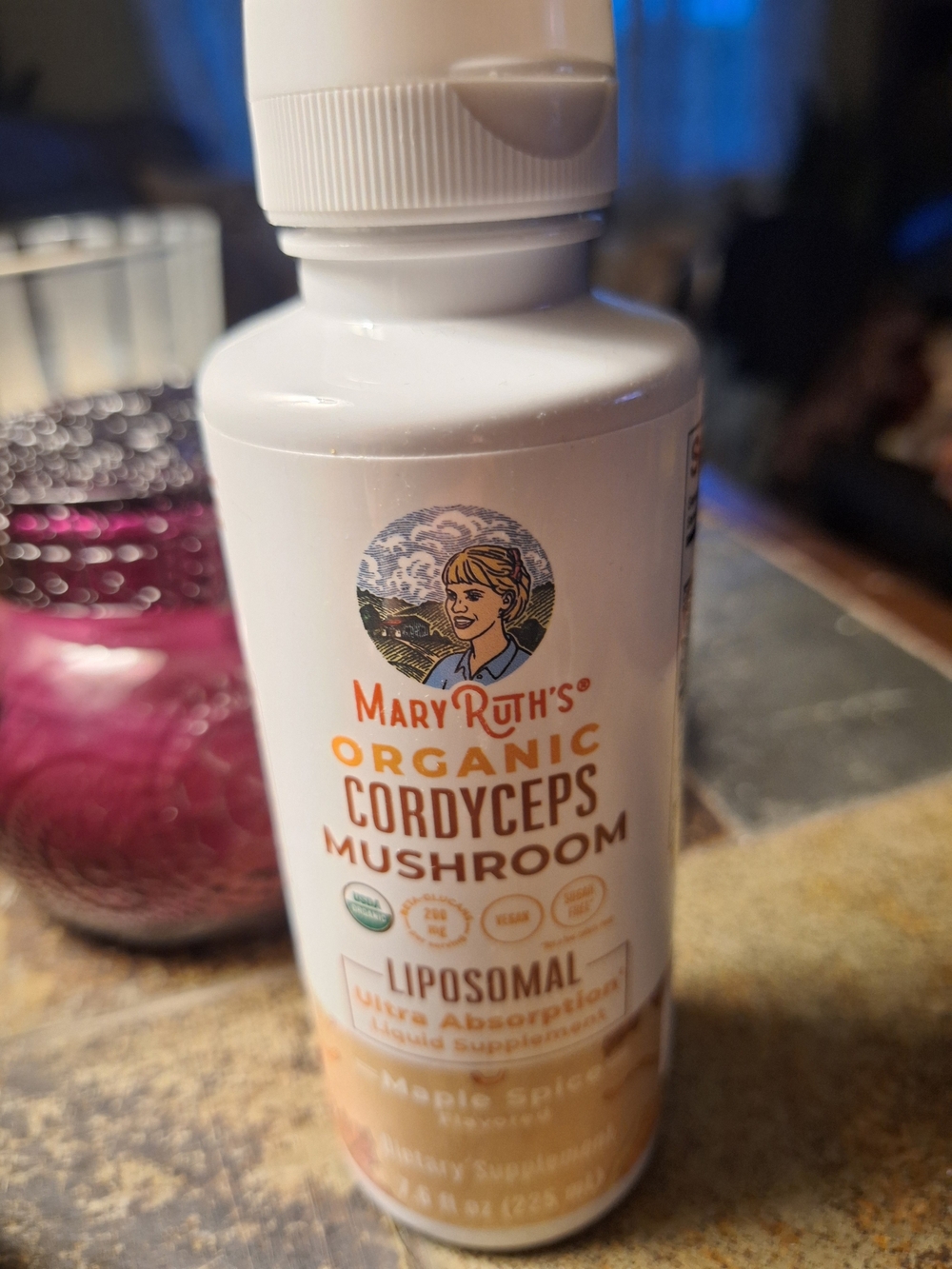 Organic Cordyceps Mushroom Liposomal Liquid Supplement - White/Tan